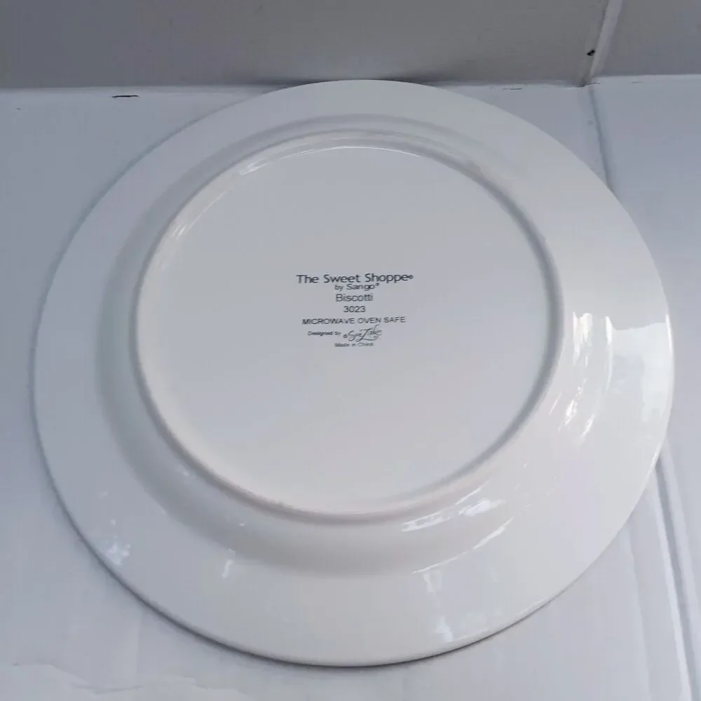 Vtg Sango The Sweet Shoppe Crepe Suzette Dinner Plate-3024-Floral-Geometric